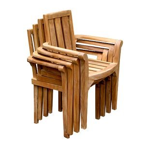 Teak Stacking Armchairs TOTST004 - Wholesale Teak wooden chairs